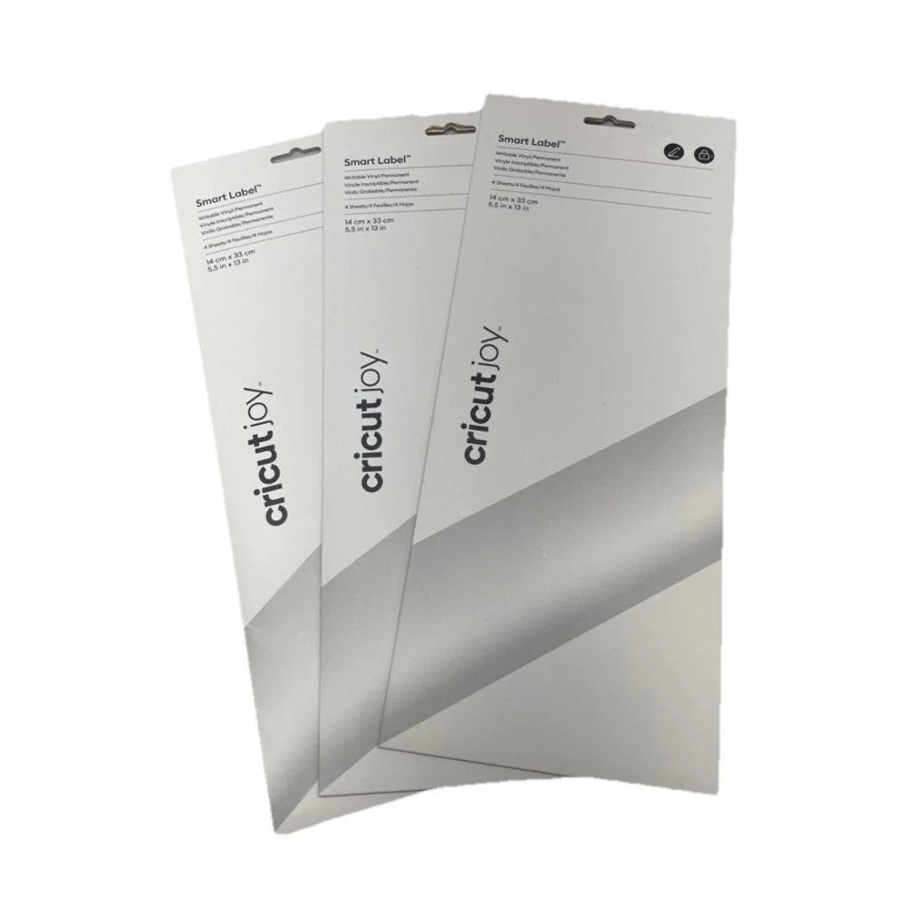 Cricut Joy Smart Label Writable Vinyl/Permanent 5.5 in x 13, White 3-Pkgs